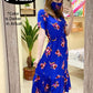 Overlap Summer Floral Dress Bohemian Style with Ruffled Hem