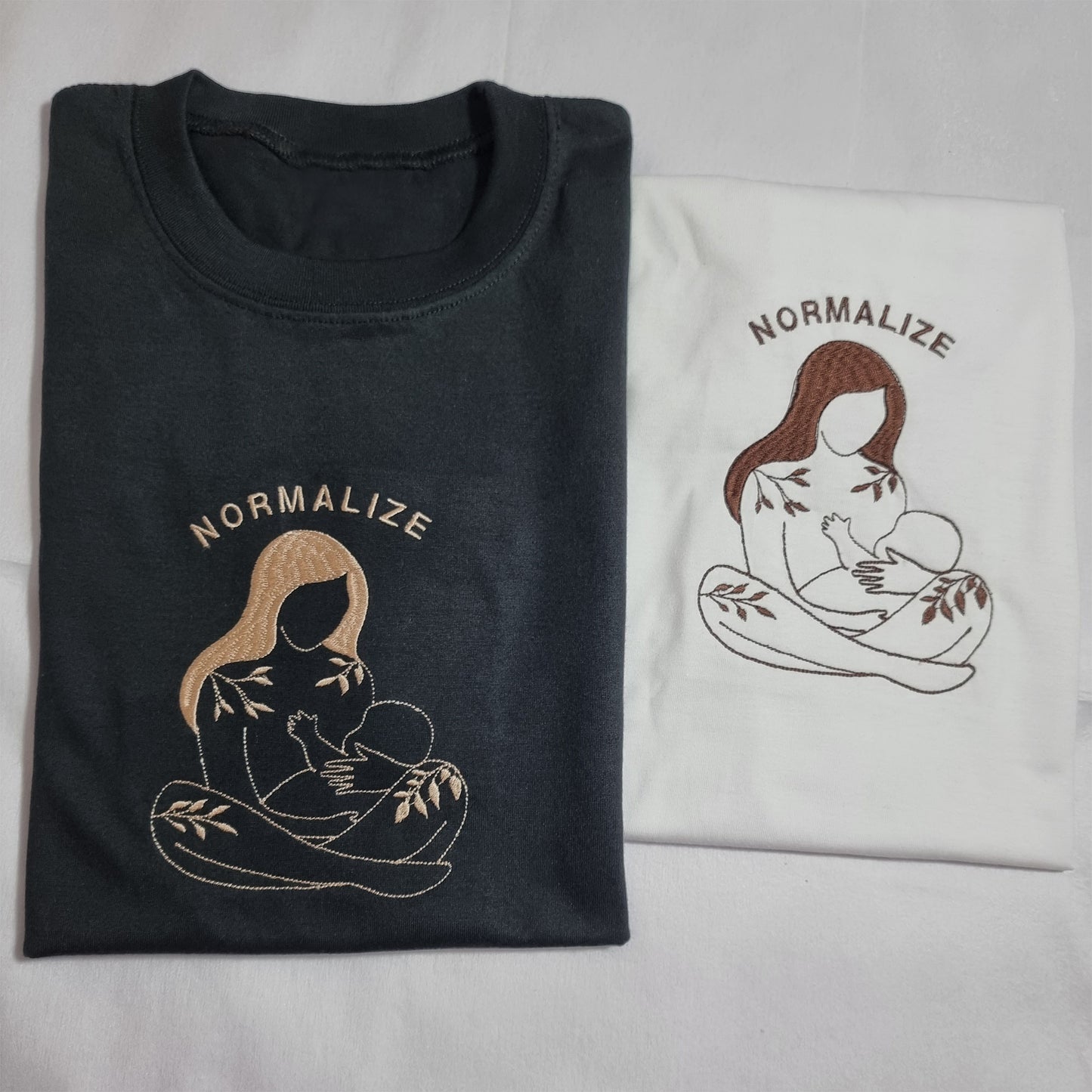 Embroidered T-Shirts - Normalize Breastfeeding Shirt Embroidery