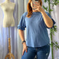 Sabel Plus Size Top Up to 2XL -  Stretchy Knitted Blouse Plus Size