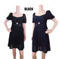 Lace Dress Puffed Sleeves A-line, Short Sleeves, Midi Dress