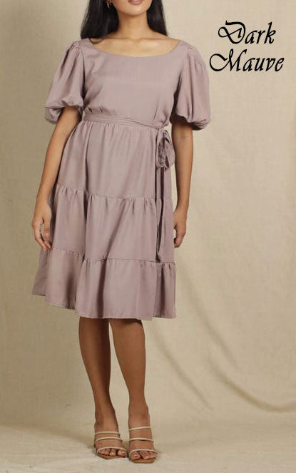 Lucy Puff Sleeves Midi Dress