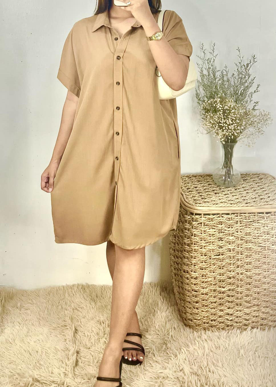 Gaela Polo Button Down Dress Fits Up to2XL